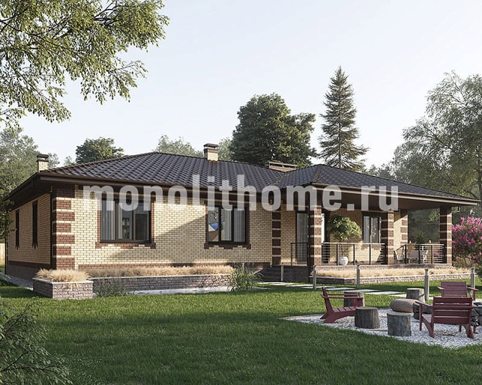 Проект дома из несъемной опалубки Сальери-2 одноэтажный 15х15 ...